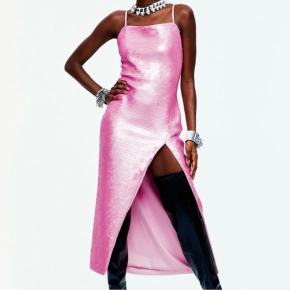 H&M Dresses & Skirts - H&M Innovation Backless Pink Sequin Dress  Never Worn